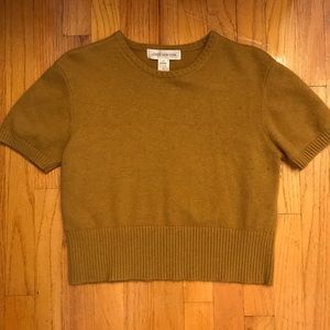 Vintage Short Sleeve Mustard Yellow Sweater